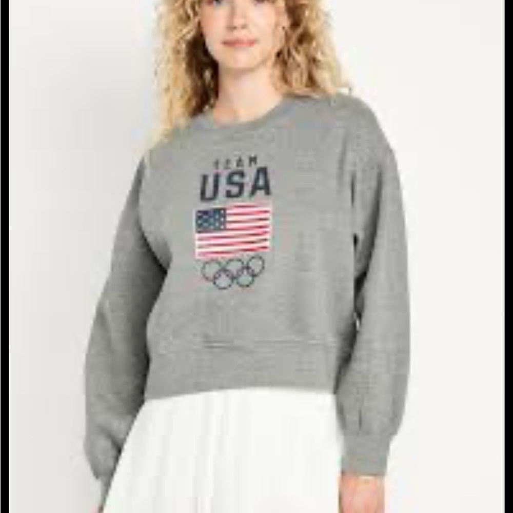 Team USA sweatshirt gray crop sizs medium